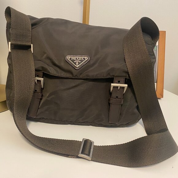 Prada Other - Authentic Preowned Unisex Prada Brown Nylon Messenger Bag